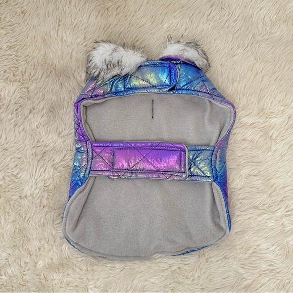 S/M Iridescent Rainbow Unicorn Dog Puffer - Picture 3 of 6